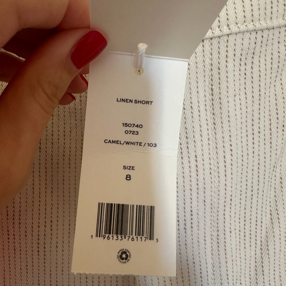 Tory Burch Cream Striped Shorts - Picture 2 of 5